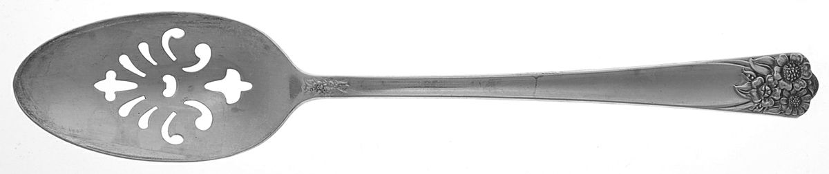 April (Silverplate, 1950) Pierced Tablespoon (Serving Spoon) by International Silver-1