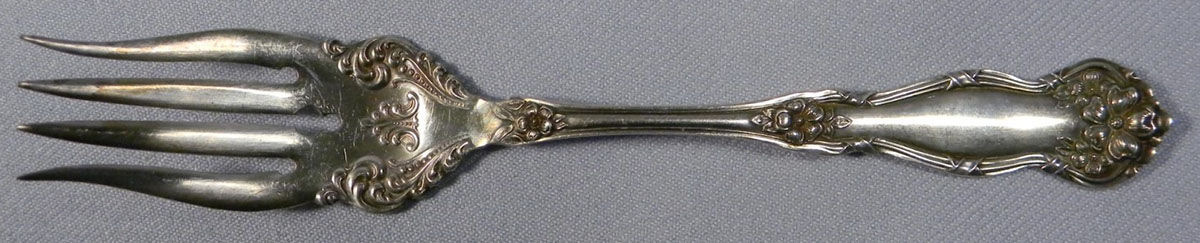 Arbutus (Silverplate, 1908, No Monograms) Small Solid Cold Meat Serving Fork by International Silver-1