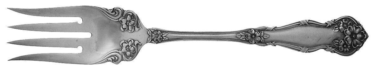 Arbutus (Silverplate, 1908, No Monograms) Medium Solid Cold Meat Serving Fork by International Silver-1