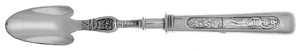 Arcadian (Silverplate, 1884) Cheese Scoop with Silverplate Scoop by International Silver-1