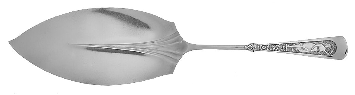 Arcadian (Silverplate, 1884) Large Solid Fish Serving Knife by International Silver-1