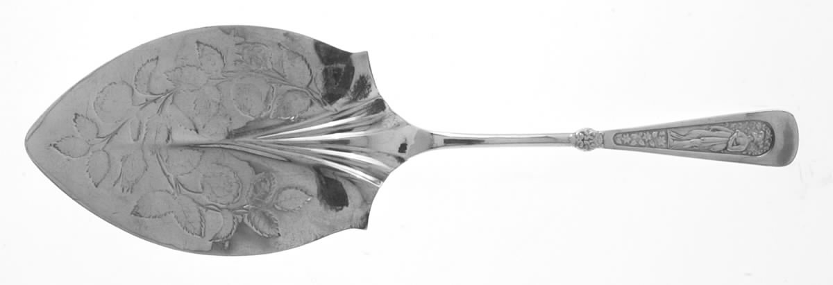 Arcadian (Silverplate, 1884) Large Solid Pie Knife by International Silver-1