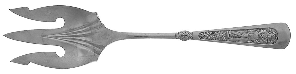 Arcadian (Silverplate, 1884) Solid Salad Serving Fork by International Silver-1