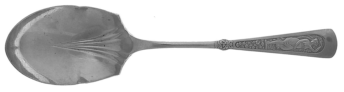 Arcadian (Silverplate, 1884) Solid Salad Serving Spoon by International Silver-1