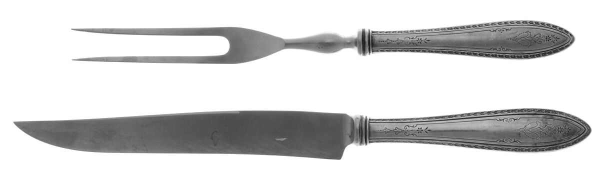 Argosy (Silverplate, 1926) Small Stainless Blade 2-Piece Steak Carving Set by International Silver-1