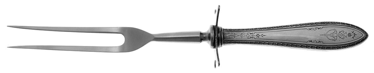 Argosy (Silverplate, 1926) Large Stainless-Prong Roast Carving Fork by International Silver-1