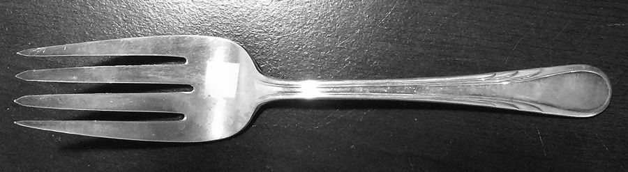 Argyle (Silverplate, 1938) Small Solid Cold Meat Serving Fork by International Silver-1