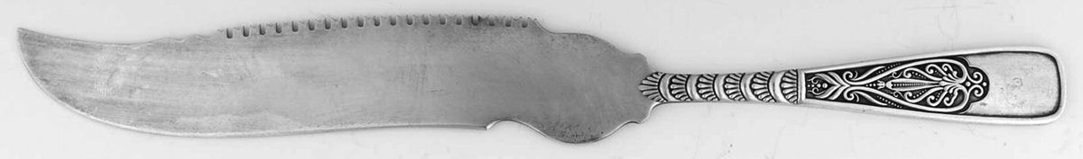 Assyrian-Greek (Silverplate, 1889) Cake Saw Solid Piece by International Silver-1