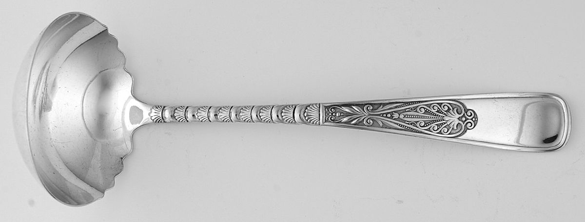Assyrian-Greek (Silverplate, 1889) Solid Gravy Ladle by International Silver-1