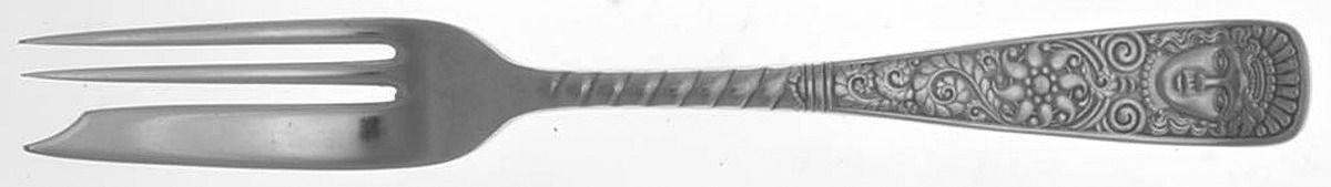 Assyrian Head (Silverplate, 1886) Individual Pie Fork by International Silver-1