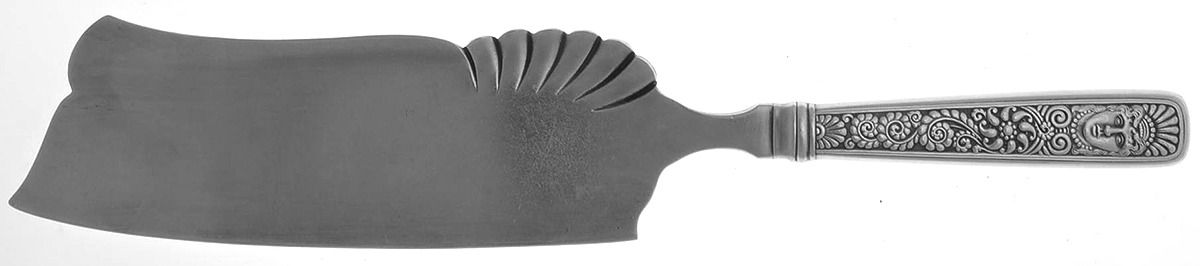 Assyrian Head (Silverplate, 1886) Large Ice Cream Slicer with Silverplate Blade by International Silver-1