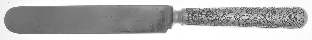 Assyrian Head (Silverplate, 1886) Solid Indent Breakfast Knife by International Silver-1