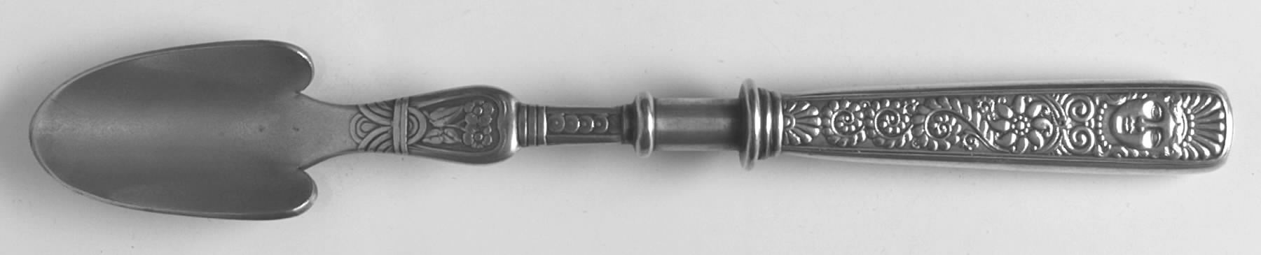Assyrian Head (Silverplate, 1886) Cheese Scoop with Silverplate Scoop by International Silver-1