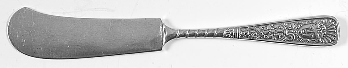 Assyrian Head (Silverplate, 1886) Flat Handle Butter Spreader by International Silver-1