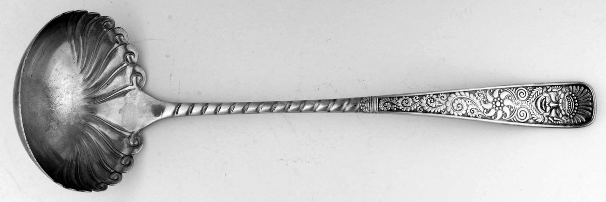 Assyrian Head (Silverplate, 1886) Large Solid Soup Ladle by International Silver-1