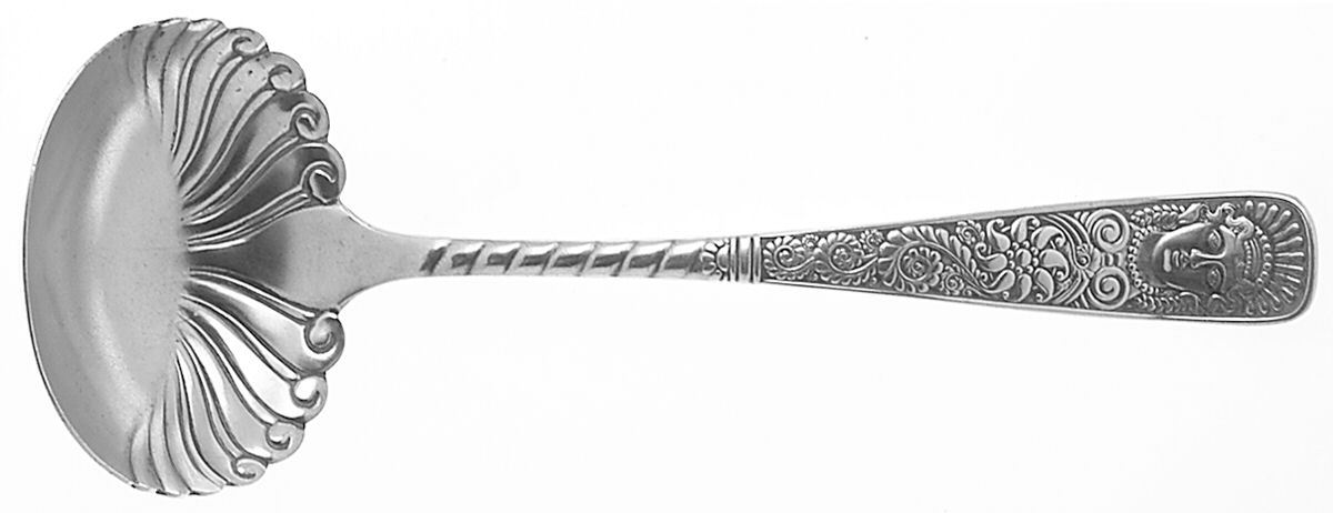 Assyrian Head (Silverplate, 1886) Solid Gravy Ladle by International Silver-1