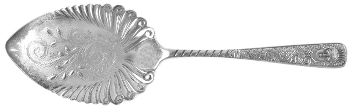 Assyrian Head (Silverplate, 1886) Large Solid Bright Cut Pie Knife by International Silver-1