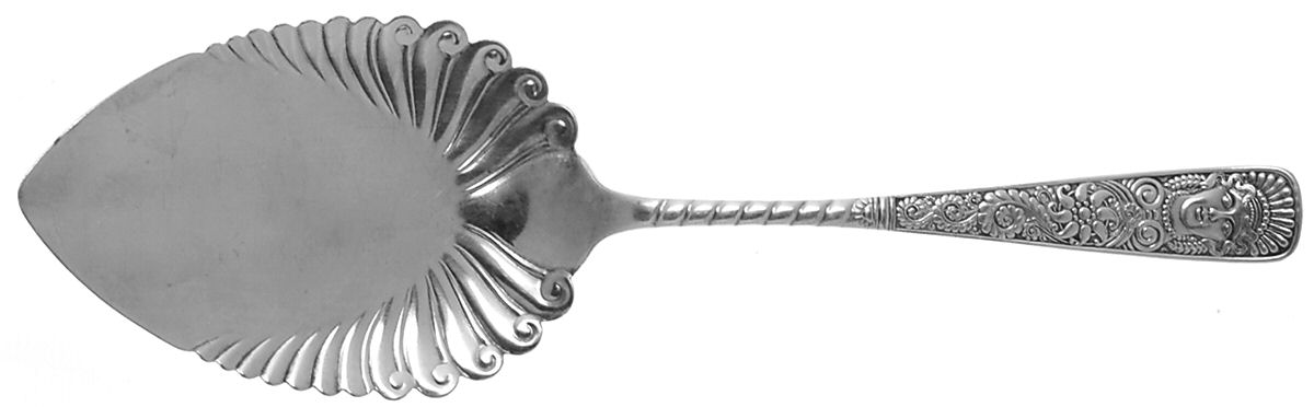 Assyrian Head (Silverplate, 1886) Large Solid Pie Knife by International Silver-1