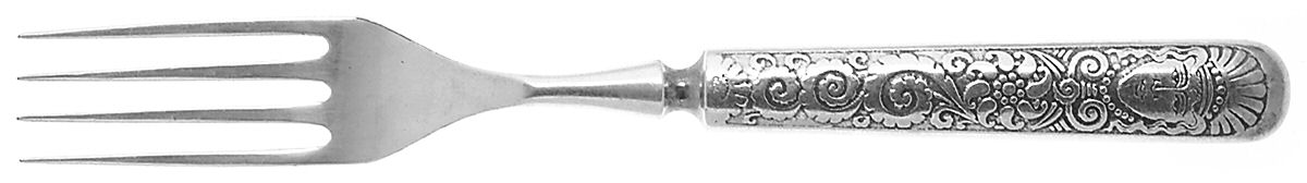 Assyrian Head (Silverplate, 1886) Hollow Handle Fork by International Silver-1