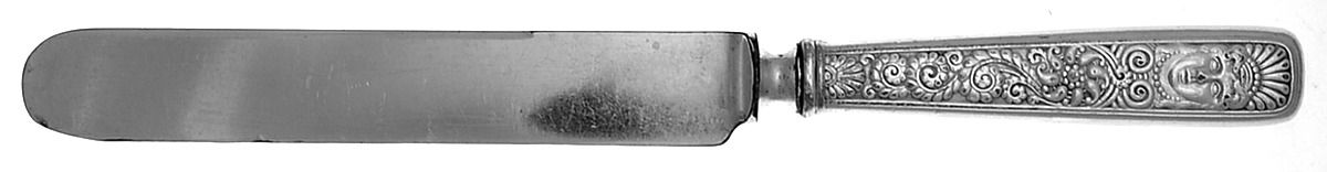Assyrian Head (Silverplate, 1886) Old French Hollow Knife with Bolster by International Silver-1