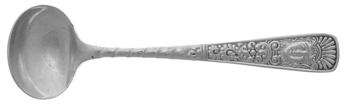Assyrian Head (Silverplate, 1886) Master Salt Spoon by International Silver-1