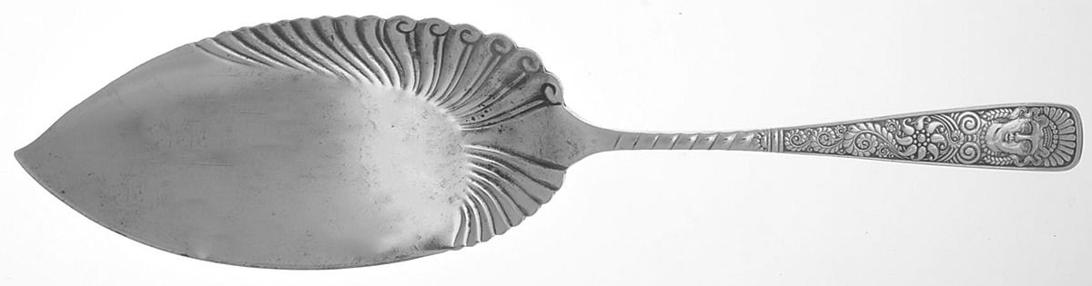 Assyrian Head (Silverplate, 1886) Large Solid Fish Serving Knife by International Silver-1