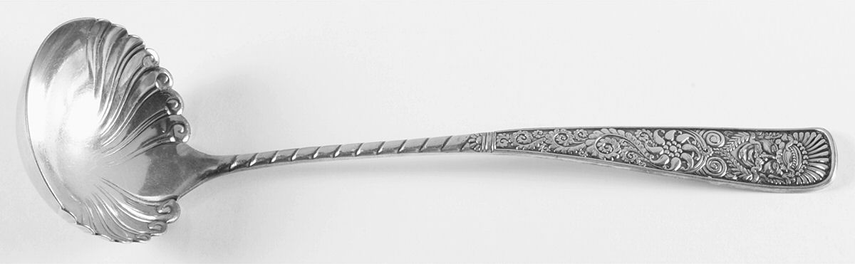 Assyrian Head (Silverplate, 1886) Solid Soup Ladle by International Silver-1