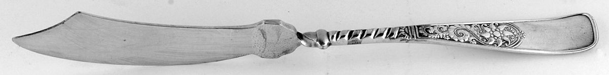 Assyrian (Silverplate, 1887, No Monograms) Flat Twisted Handle Master Butter Knife by International Silver-1
