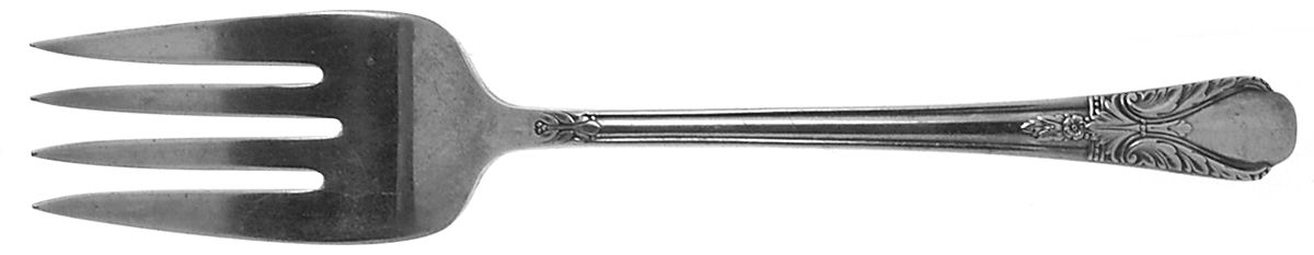 Avalon-Cabin (Slpt, 1940) Medium Solid Cold Meat Serving Fork by International Silver-1