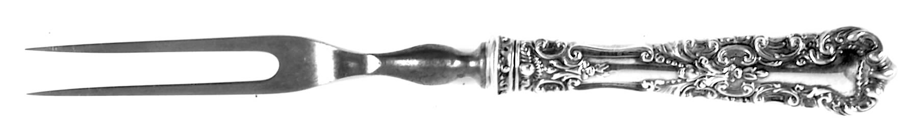 Avalon (Sterling, 1900) Small Steak Carving Fork with Stainless Prongs by International Silver-1