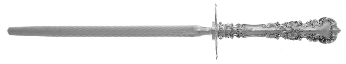 Avalon (Sterling, 1900) Large Knife Sharpener-Steel Rod w/Sterling Guard by International Silver-1
