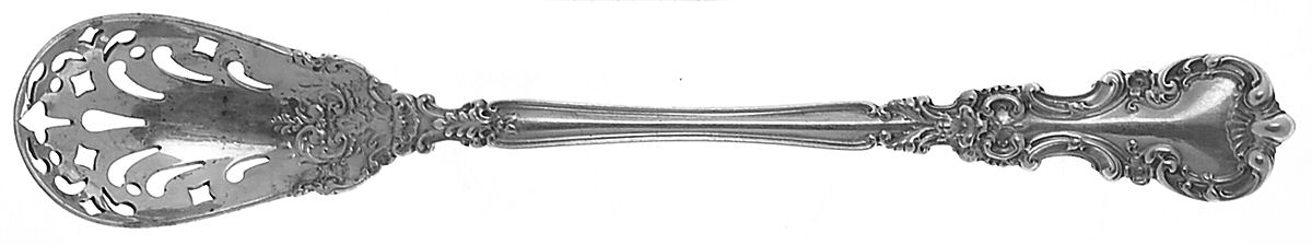 Avalon (Sterling, 1900) Pierced Bowl Short Handle Olive Spoon by International Silver-1