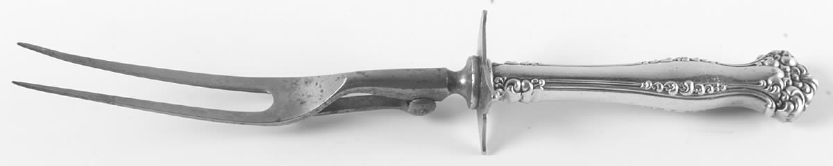 Avon (Silverplate, 1901) Large Stainless-Prong Roast Carving Fork by International Silver-1