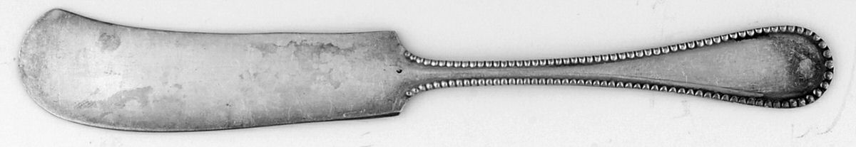 Beaded (Silverplate, 1910) Flat Handle Butter Spreader by International Silver-1