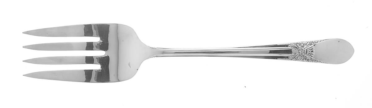 Beloved (Silverplate, 1940) Medium Solid Cold Meat Serving Fork by International Silver-1