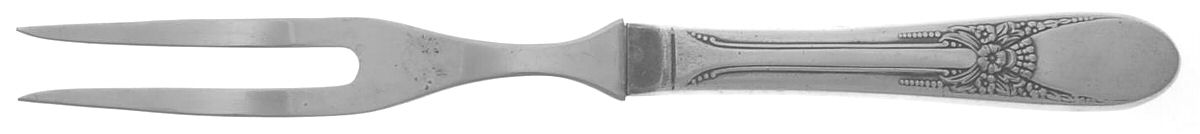 Beloved (Silverplate, 1940) Small Steak Carving Fork with Stainless Prongs by International Silver-1