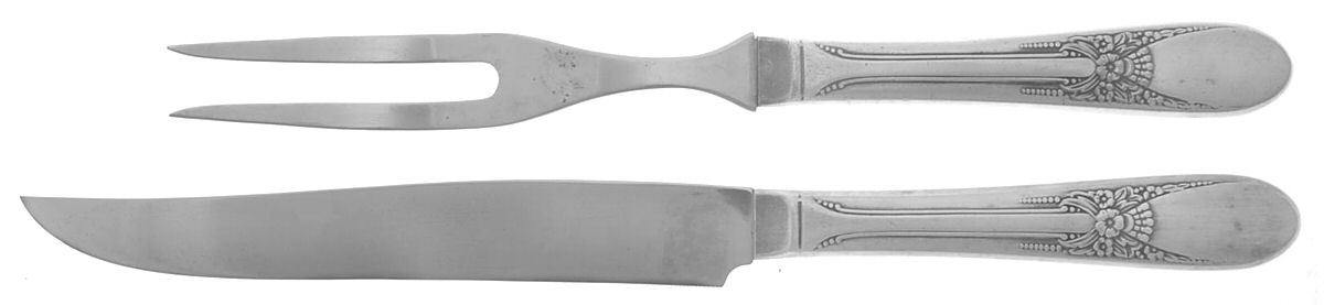 Beloved (Silverplate, 1940) Small Stainless Blade 2-Piece Steak Carving Set by International Silver-1