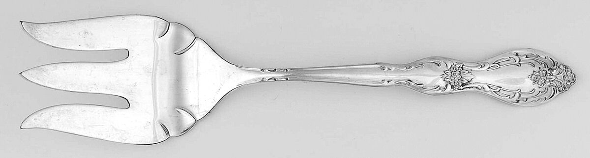 Beverly Manor (Silverplate, 1964) Medium Solid Cold Meat Serving Fork by International Silver-1