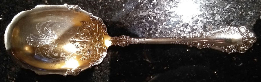 Berkshire (Silverplate, 1897) Bright Cut Berry/Casserole Spoon by International Silver-1