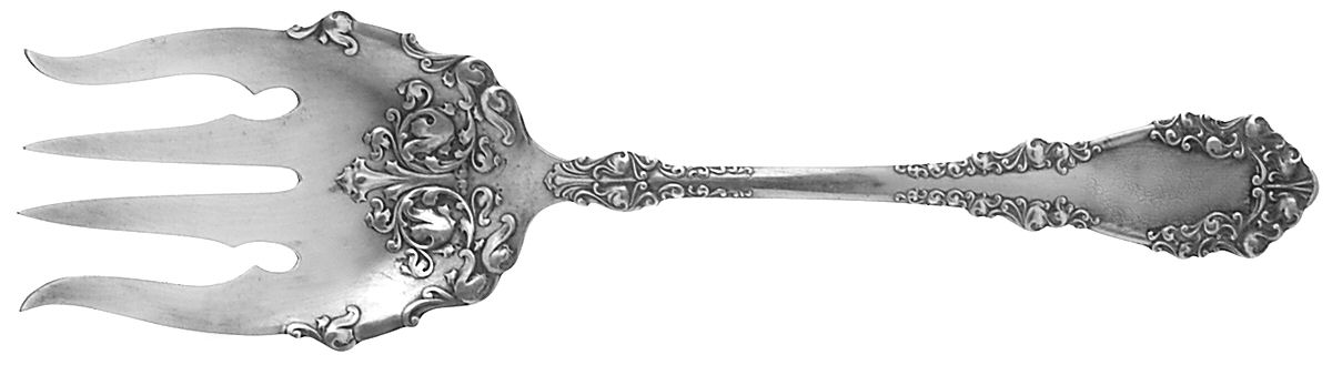 Berkshire (Silverplate, 1897) Large Solid Fish Serving Fork by International Silver-1