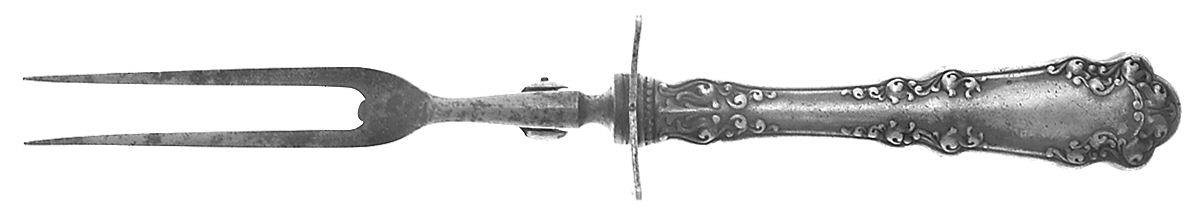 Berkshire (Silverplate, 1897) Small Steak Carving Fork with Stainless Prongs by International Silver-1