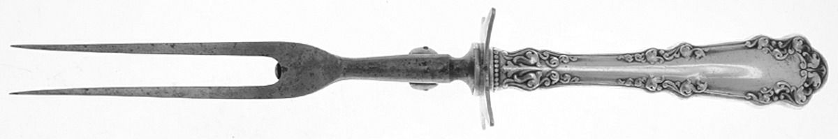 Berkshire (Silverplate, 1897) Large Stainless-Prong Roast Carving Fork by International Silver-1