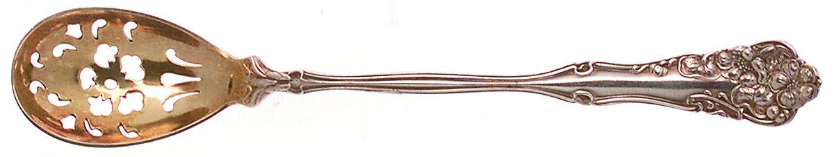 Berwick (Silverplate, 1904) Pierced Bowl Short Handle Olive Spoon by International Silver-1