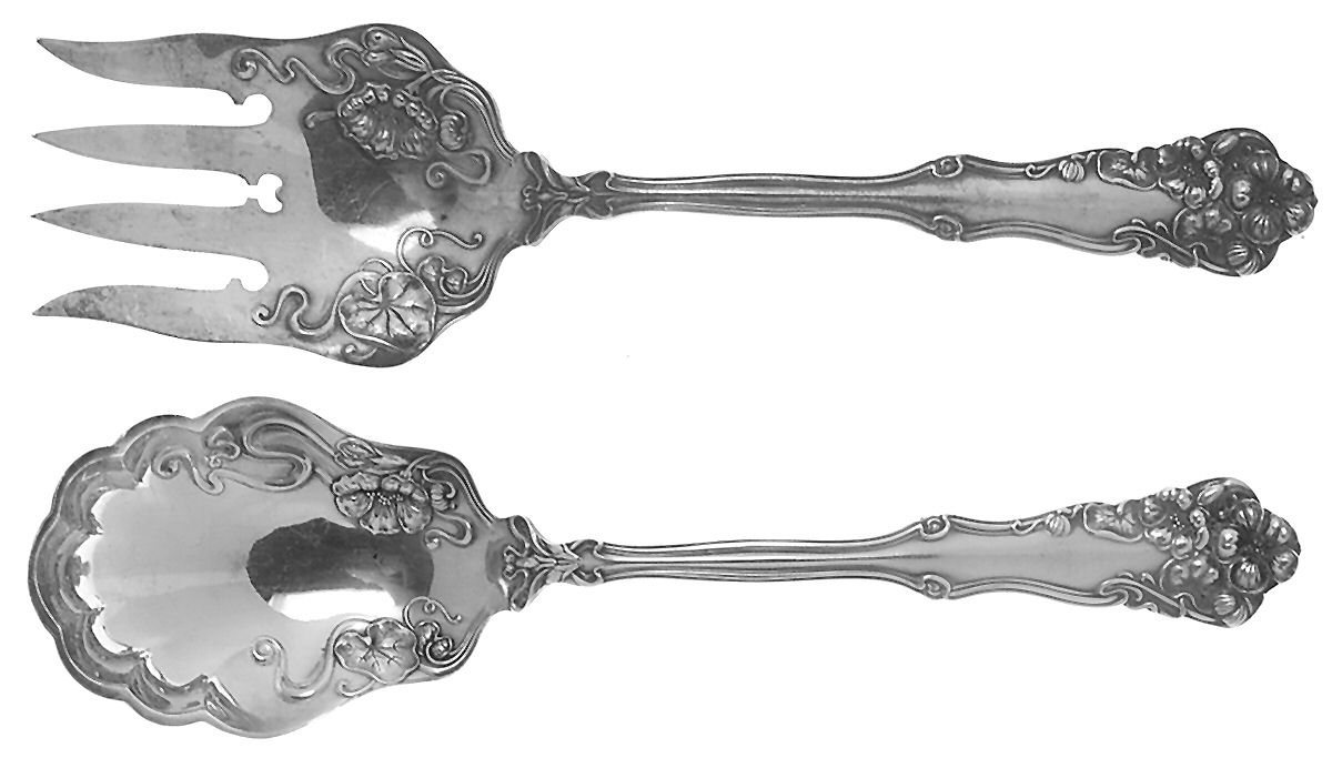 Berwick (Silverplate, 1904) (2 Pc) Solid Salad Set by International Silver-1