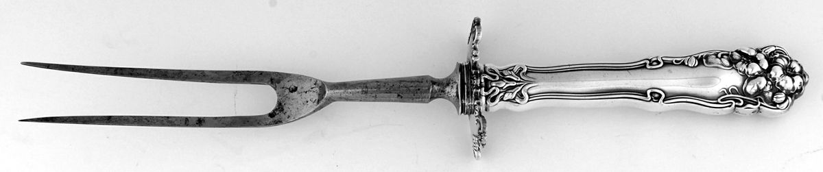 Berwick (Silverplate, 1904) Large Stainless-Prong Roast Carving Fork by International Silver-1