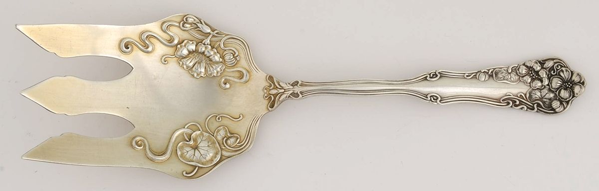 Berwick (Silverplate, 1904) Medium Solid Cold Meat Serving Fork by International Silver-1