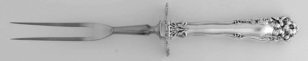 Berwick (Silverplate, 1904) Small Steak Carving Fork with Stainless Prongs by International Silver-1