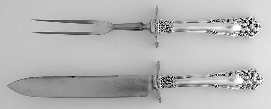 Berwick (Silverplate, 1904) Small Stainless Blade 2-Piece Steak Carving Set by International Silver-1