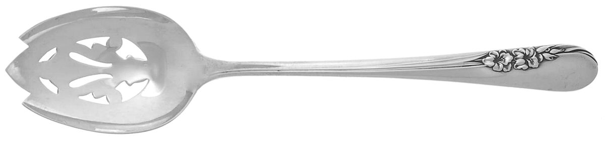 Blossom Time (Sterling, 1950) Pierced Tablespoon (Serving Spoon) by International Silver-1