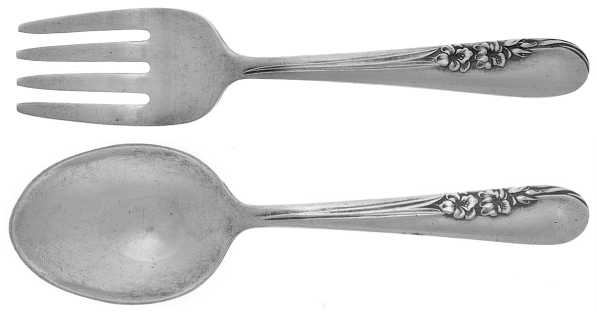 Blossom Time (Sterling, 1950) 2 Pc Baby Set (BF, BS) by International Silver-1